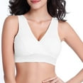 thumbnail image 1 of LQCMBYF Running Girl Sports Bras for Women Women's Vest No Steel Ring Nursing Cotton Underwear Comfortable Sleeping Bra Workout Clothes for Women Black Sports Bra Women (White,L), 1 of 4