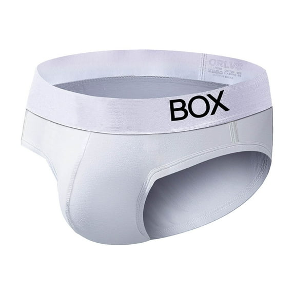 LQCMBYF Sexy Mens Underwear Briefs Cotton Low Waist Sexy Solid Color Personality Men Underwear Shorts Mens Thong Underwear Pouch Underwear for Men(White,L)
