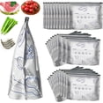thumbnail image 1 of LQCrafK 30 Pcs Aluminum foil Freezer Bags, Reusable Food Storage and Preservation Slider Bags, Stand Up Foil Sealable Bags with Label and Zip Lock for Vegetable Fruit Meat,M, 1 of 7