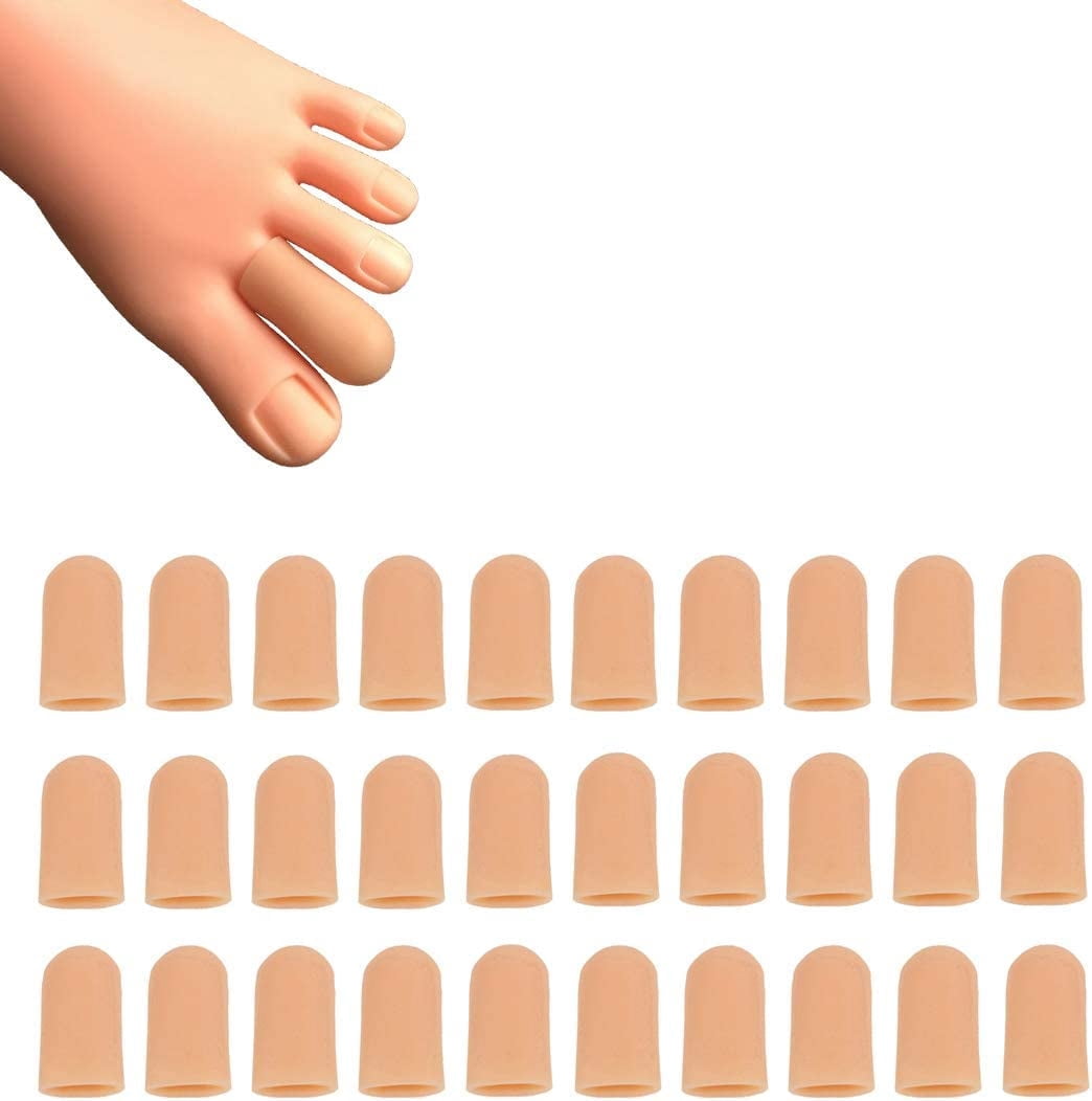 LQCrafK 30 Pieces Gel Toe Caps, Silicone Toe Protector, Toe Covers ...