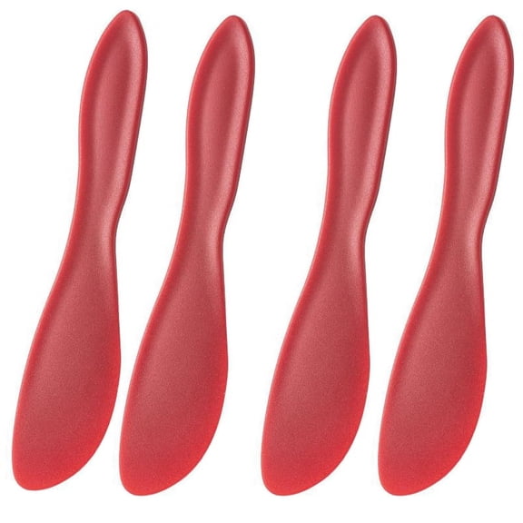 LQCrafK 4-Pack Multipurpose Spreaders | Everyday Use Knives for Spreading | Small Spreader Knives | Dishwasher Safe Peanut Butter Jar Knife | Mess Free Butter Spreader | 4 Pack | Multicolored