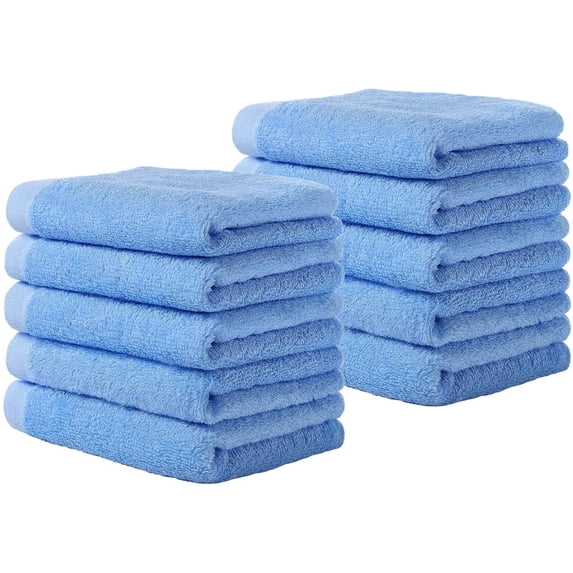 LQCrafK Bamboo Washcloths Towel Set 10 Pack Baby Wash Cloth for Bathroom-Hotel-Spa-Kitchen Multi-Purpose Fingertip Towels and Face Cloths 10'' x 10''