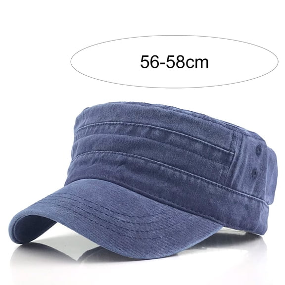 LQCrafK Cadet Cap Military Army Style Hat Baseball Cap Flat Top Washed Spring Summer Vintage Low-profile Cadet Hat