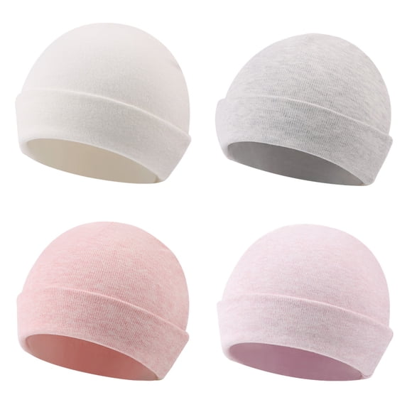 LQCrafK Cotton Newborn Baby Boys Hat Baby Beanie for Girls Newborn Hospital Hat Autumn Winter (4PCS-B,0-6 Months)