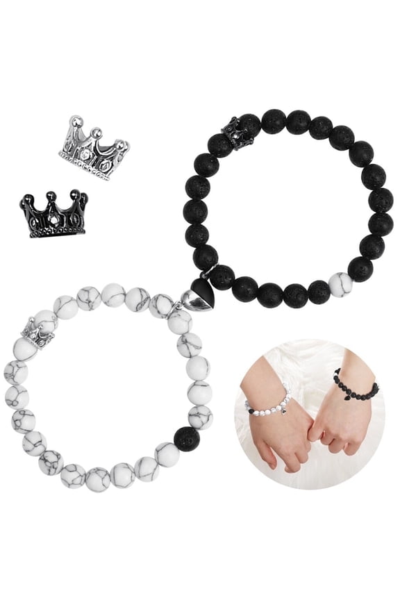 Couple Bracelets, Crown Couple Bracelets, Matching Bracelets for Couples, King & Queen Crown Bracelets for Valentine's Day, Engagement, Wedding, Anniversary