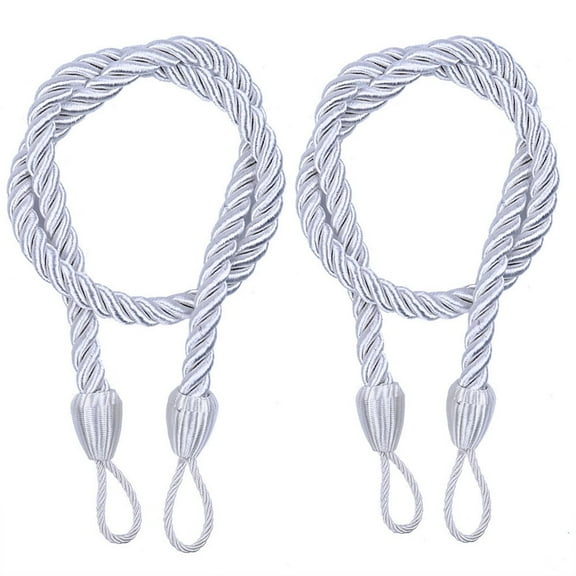 LQCrafK Curtain Tiebacks Clearance Under $5! Curtain Holdbacks, 2PCS Curtain Tie Backs for Curtains, Ropes Tie Backs for Curtain Cord Buckle Tiebacks Tie Backs White