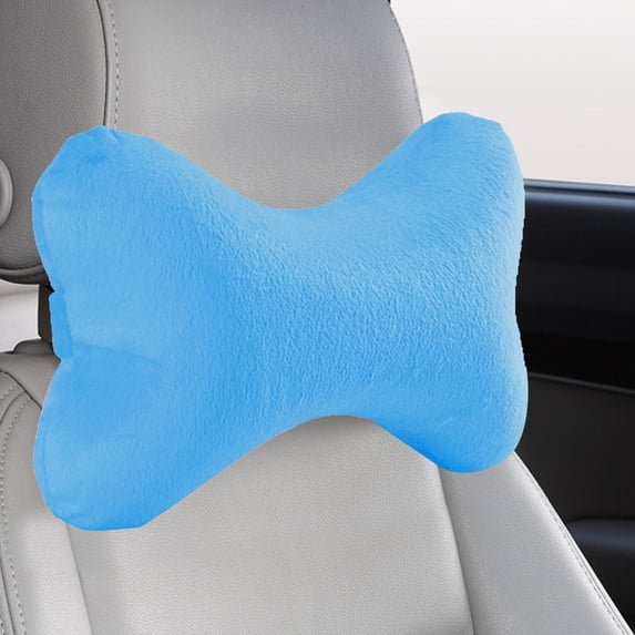 LQCrafK Dog Bone Shaped Memory Foam Travel Auto Pillow Head Rest Support Car Seat Cushion Gray