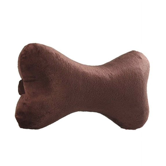 LQCrafK Dog Bone Shaped Memory Foam Travel Auto Pillow Head Rest Support Car Seat Cushion Gray
