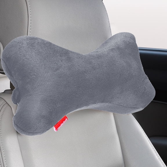 LQCrafK Dog Bone Shaped Memory Foam Travel Auto Pillow Head Rest Support Car Seat Cushion Gray