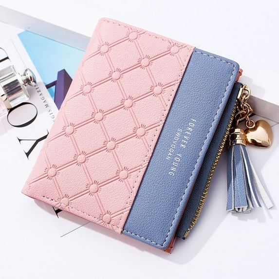 LQCrafK Fashion Women Wallets Female PU Leather Wallet Mini Ladies Purse Zipper Clutch Bag Money Card Holder for Women Girl(Purple)