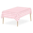 thumbnail image 1 of LQCrafK Gingham Tablecloth, Pink and White Checkered Tablecloths, 54x108 Inches Disposable Plastic Buffalo Plaid Tablecovers, Waterproof Rectangle Picnic Table Covers, Birthday Party Supplies, 1 of 9