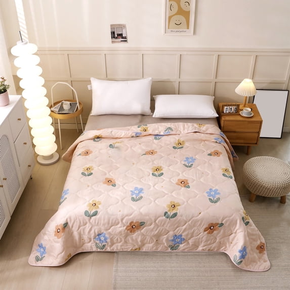 LQCrafK Home Quilt Skegnu Skin-friendly Plain Printed Washed Cotton Summer Quilt Ventilation Quilt Summer Quilt full Size