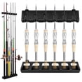 thumbnail image 1 of LQCrafK Horizontal Fishing Rod Rack Wall Mount Rod Holder, 6 Vertical Fishing Pole Storage Organizer, 1 of 4