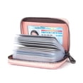 thumbnail image 1 of LQCrafK Leather Credit Card Holder Wallet RFID Blocking Secure Card Case Zipper, 1 of 6