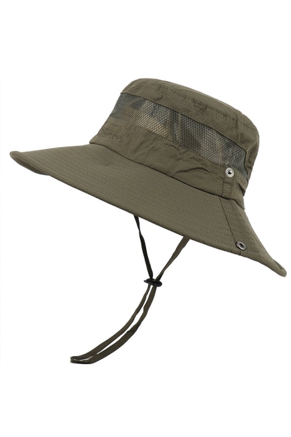 Men Sun Hat Sun Protection Wide Brim Bucket Hat Waterproof Foldable Boonie Hat