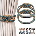 thumbnail image 1 of LQCrafK Magnetic Curtain Tiebacks Modern Simple Style Decorative Braided Rope 2 Count, 1 of 7