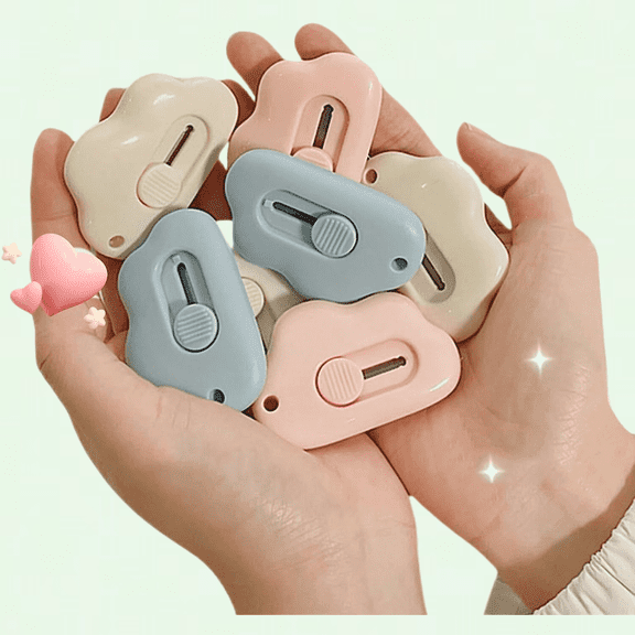 LQCrafK Mini Cloud Box Cutter Retractable - Cute and Practical Portable Utility Knife
