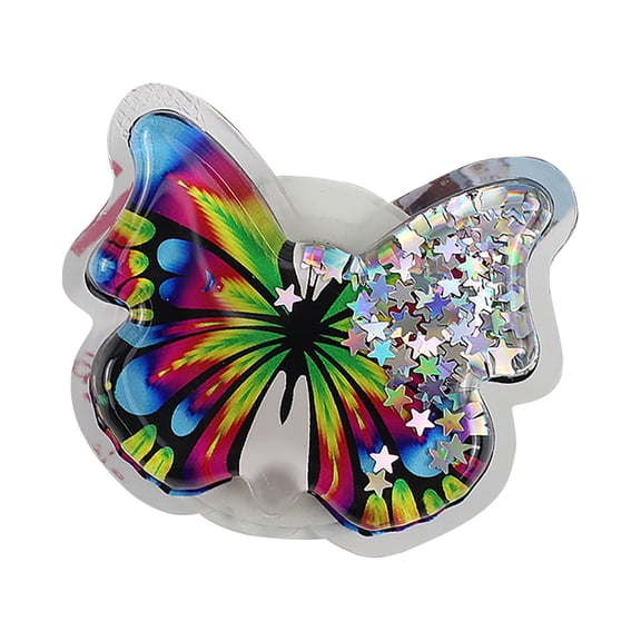 LQCrafK Mobile Phone Finger Holder Anti-fall Foldable Portable Butterfly Quicksand Phone Expanding Stand Grip Tok for Watching TV