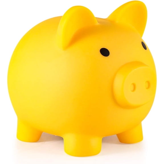 LQCrafK Piggy Bank, Unbreakable Plastic Money Bank, Coin Bank for Girls and Boys, Medium Size Piggy Bank, Practical Gift for Birthday, Easter, Baby Shower