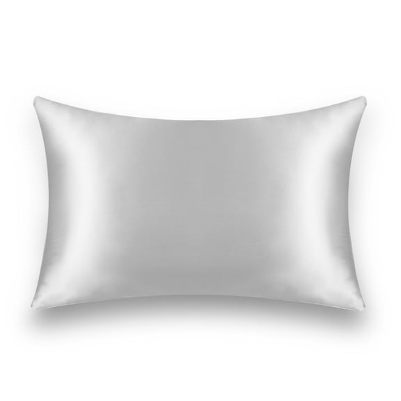 LQCrafK Pure Mulberry Silk Pillowcase for Hair and Skin, 22 Momme 100% Natural Silk, Soft Breathable Smooth Standard Silver Grey,Standard