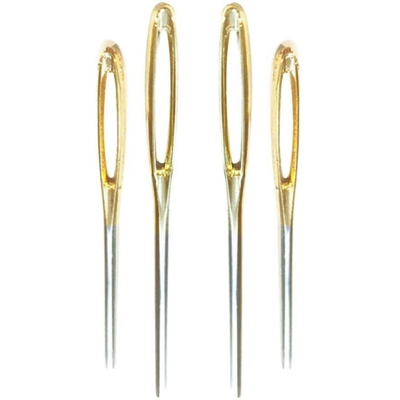 LQCrafK Set of 4 Large Eye Blunt Needles for Yarn Sewing Darning, Wool Thick Hand Knitter