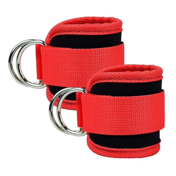 LQCrafK Straps (Pair) For Cable Machine Kickbacks, , Lower Body Exercises - Adjustable Leg Straps - blue