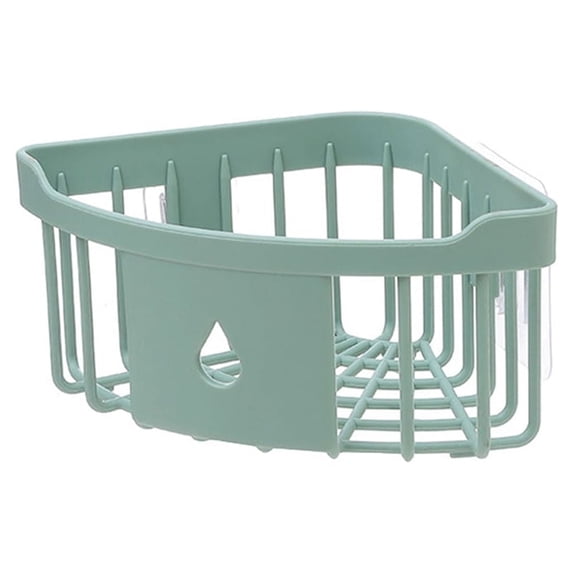 LQCrafK Suction Corner Shower Caddy Bathroom Shower Shelf Storage Basket Wall Mounted Organizer for Shampoo, Conditioner, Plastic Shower Rack for Kitchen & Bathroom, Drill-Free Removable