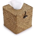 thumbnail image 1 of LQCrafK Tissue Box Square Tissue Holder Seagrass Tissue Box Cover Woven Tissue Box Holder Decorative Tissue Cover for Bathroom Tissue Box Cover Cube for Home Office Table Counter, 1 of 7