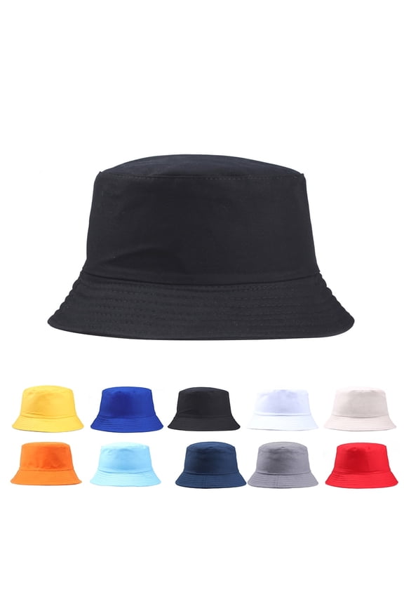 Unisex Bucket Hat Sun Hat Solid Color Hip Hop Fisherman Cap for Women Men UV protection