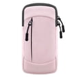 thumbnail image 1 of LQCrafK Unisex Running Phone Arm Bag PU Material Sweat-Proof Water-Resistant Adjustable Arm Strap Double Zipper Pouch for 7-inch Phones Keys Cards Headphones Outdoor Sports Gym Fitness, 1 of 6