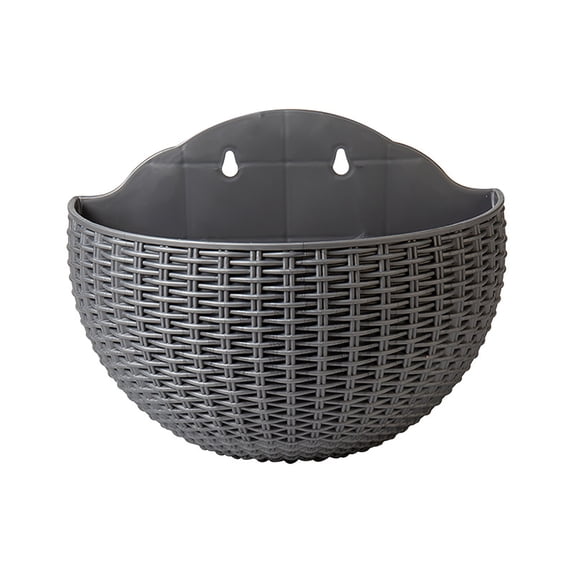 LQCrafK Wall and Railing Plastic Pots, Hanging Planters with S Hooks, Indoor and Outdoor Half Round Plant Holders for Fence, Balcony or Rails