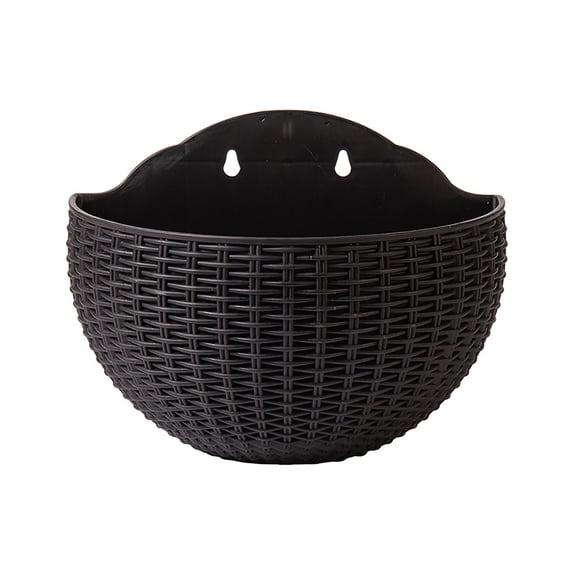 LQCrafK Wall and Railing Plastic Pots, Hanging Planters with S Hooks, Indoor and Outdoor Half Round Plant Holders for Fence, Balcony or Rails