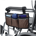 thumbnail image 1 of LQCrafK Wheelchair Side Bag with Reflective Strip - Arm Rest Pouch and Drink - Wheel Chair Accessories Organizers and Water Bottle Holder Fits Walkers, for Seniors and Handicap, 1 of 4