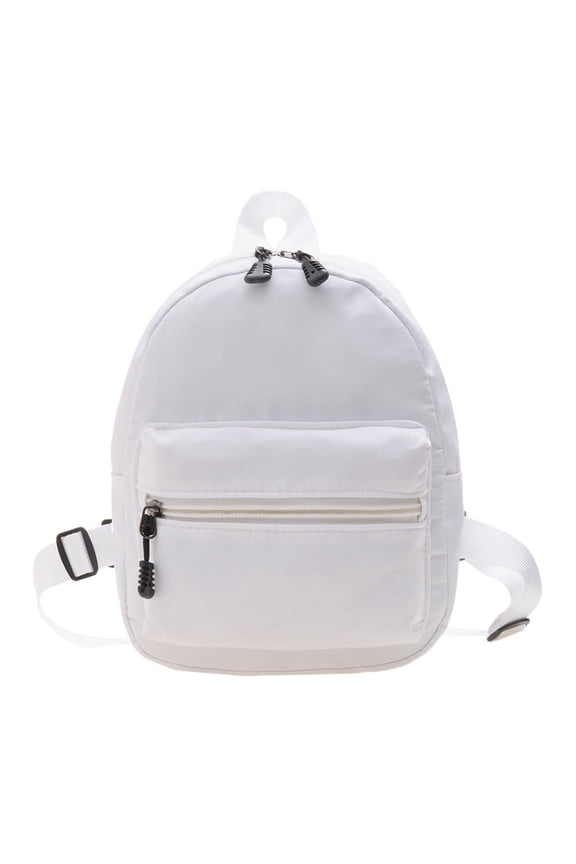 Women Solid Color Backpack Preppy Style School Nylon Mini Rucksack