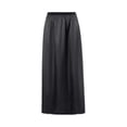thumbnail image 1 of LQCrafK Women Solid Satin Half Slip Long Lace Trim Smooth Underskirt High Elastic Waist Inner Lining Bust Skirt, 1 of 8