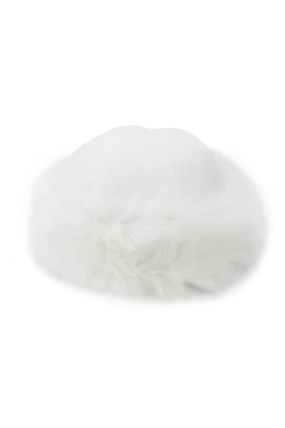 Womens Faux Fur Hat for Winter, Classy Russian Style Suede Fluffy Warm Cap