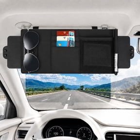LQIQIZ Universal Car Sun Visor Extender, with Side Shade & Eyeglasses Clip – Retractable & Adjustable, Anti-Glare UV400 Protection, No Distortion, Safe & Comfortable Driving