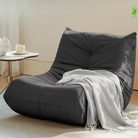 LQLI Comfy Bean Bag Chair for Adults Teens | Fireside Floor Lounge Chair,Soft Suede High-Resilience Memory Foam Bean Bag Couch with Non-Slip Base,for Living Room Bedroom Apartment Office