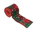 thumbnail image 1 of LQPWZU 1 Rolls Christmas Wired Ribbon for Gift Wrapping, Red and White Striped Ribbons for Crafts/Christmas Tree/Wreaths/Bow Decorations, 2.5" Wide x 5 Yards, 1 of 6