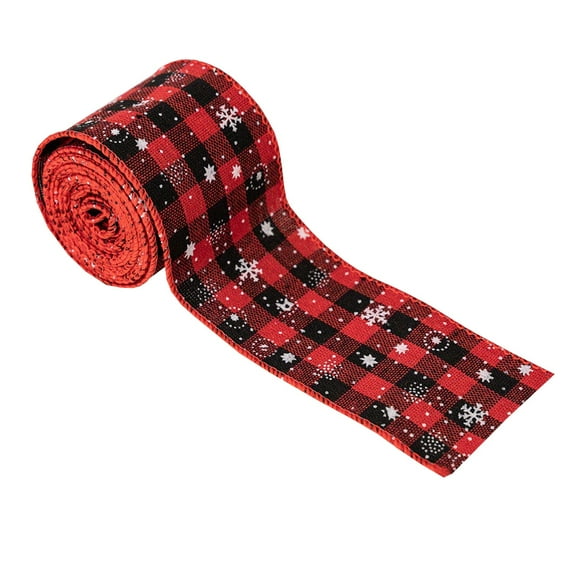 LQPWZU 1 Rolls Christmas Wired Ribbon for Gift Wrapping, Red and White Striped Ribbons for Crafts/Christmas Tree/Wreaths/Bow Decorations, 2.5" Wide x 5 Yards