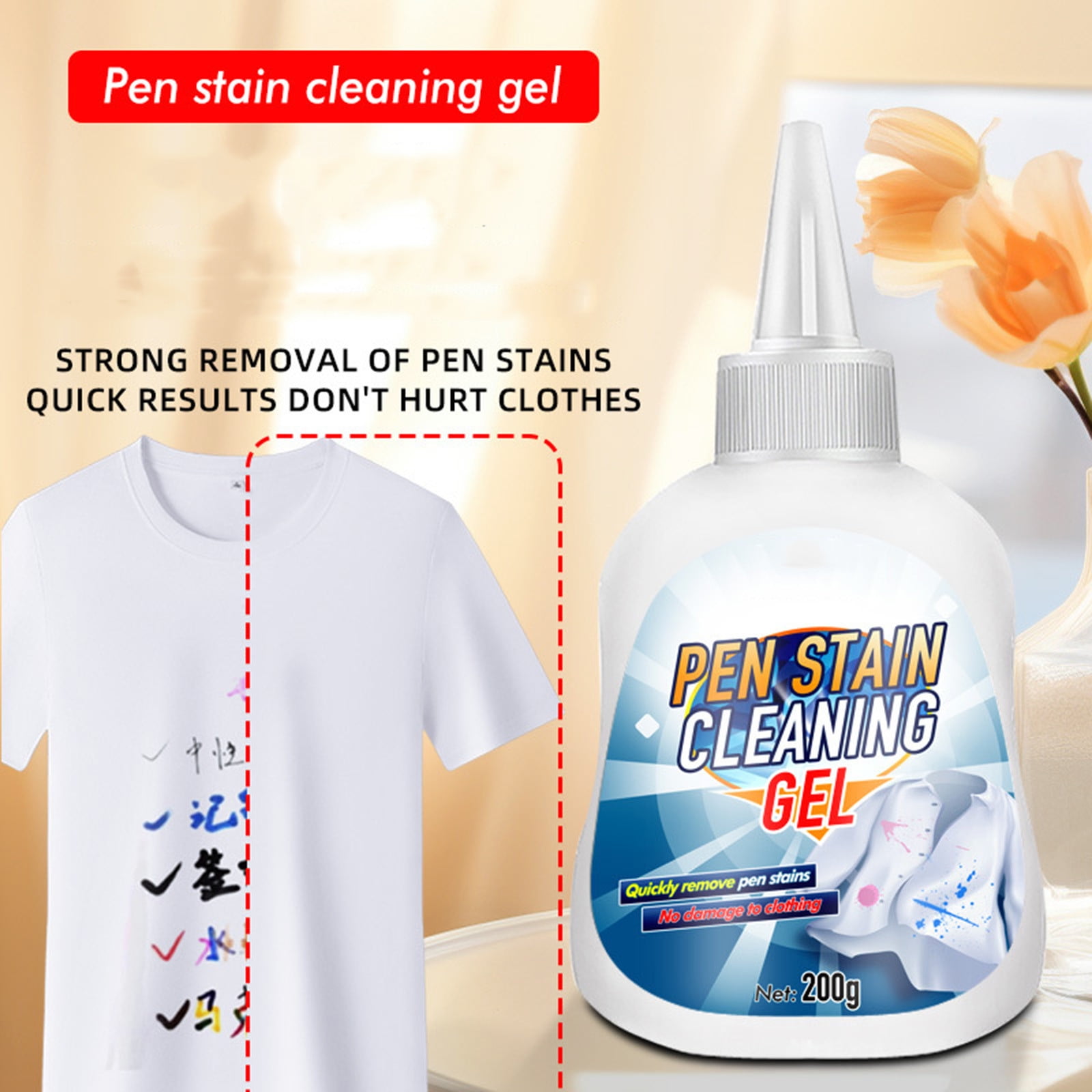 Lqpwzu 200ml Powerful & Fast Pen Stain Remover - Versatile Laundry Spot 