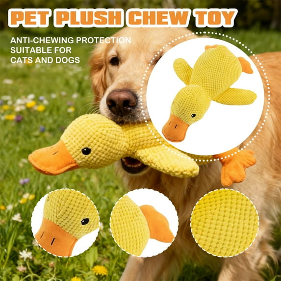 LQPWZU 2026 New Realistic Goose Dog Toy, Durable Plush Squeaky Duck Toys for Dogs, Yellow Duck Dog Toy, Dogs Ducks Sleep Pillow Toy for Indoor Dog Chew and Play