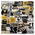 thumbnail image 1 of LQPWZU 50 Pcs Black and Golden Graduation Stickers, Graduation Cap Sticker Class of 2026, DIY Graduation Cap Stickers for Congrats Grad Sticker Graduation Party Supplies, Scrapbook, Water Bottle, 1 of 9