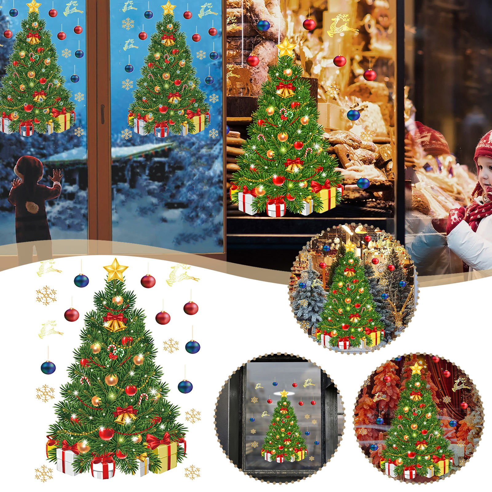 LQPWZU Christmas Decorations Christmas Window Clings, 1 Sheets