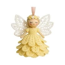 LQPWZU DIY Crochet Angel Ornament Kit, Christmas Crochet Craft Kit with Yarn for Beginners, Easy Starter Craft to Create Your Own Christmas Hanging Ornaments, Warm Home Party Decor Embellishments