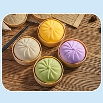 LQPWZU Dumpling Stress Ball, Steamed Stuffed Bun, Stress Relief Squeezing Bun Toys