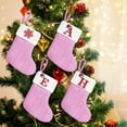 thumbnail image 1 of LQPWZU Pink Knit Christmas Stockings Personalized, 7 Inches Embroidered Letter Christmas Stocking for Holiday Decorations and Xmas Gift(Initial F, 1 of 8