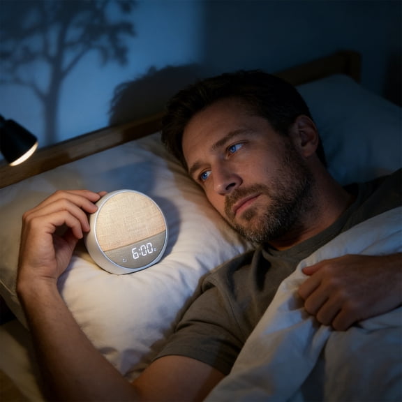 LQPWZU Sound Machine, Sunrise Alarm Clock, Night Light, Sleep Routines, 25 Soothing Sounds, White Noise Sound Machine, Wake Up Light for Bedrooms, Adults