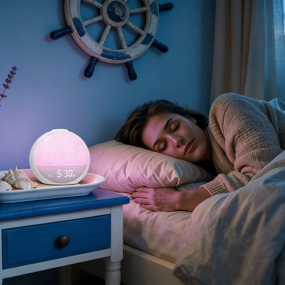 LQPWZU Sunrise Alarm Clock Sound Machine with 25 Soothing Sounds, 12 NightLights, Bluetooth Speaker Wake Up Light Alarm Clock for Bedrooms, Heavy Sleepers, Kids, Adults, Seniors, Ideal Gift