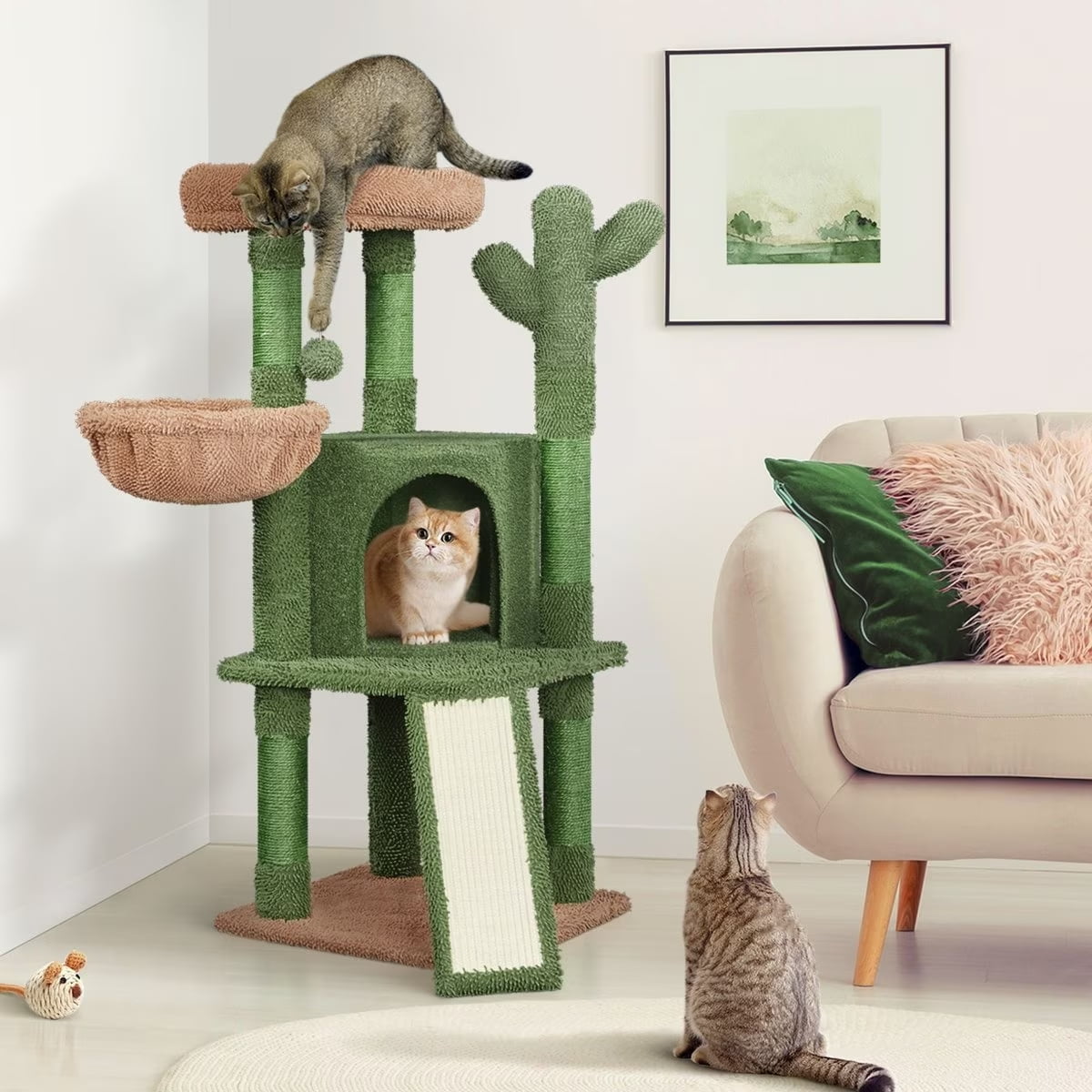 LQQ Cactus 42in Plush Cat Tree